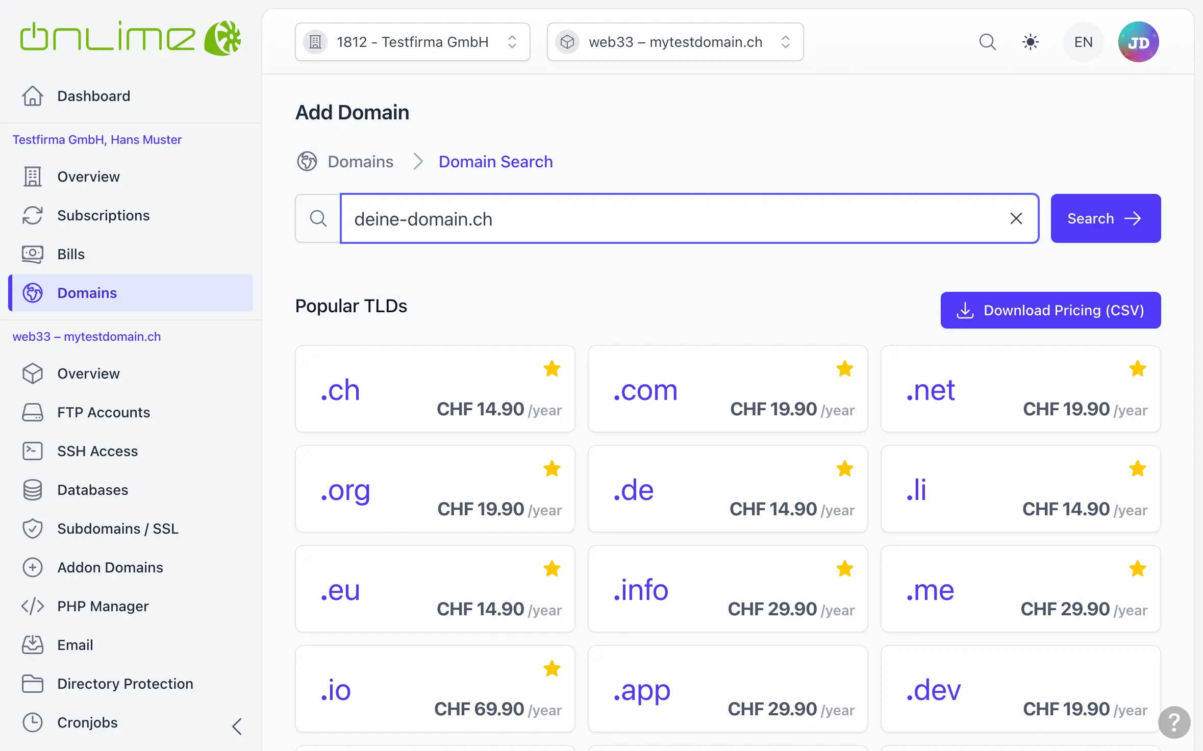 Domain search