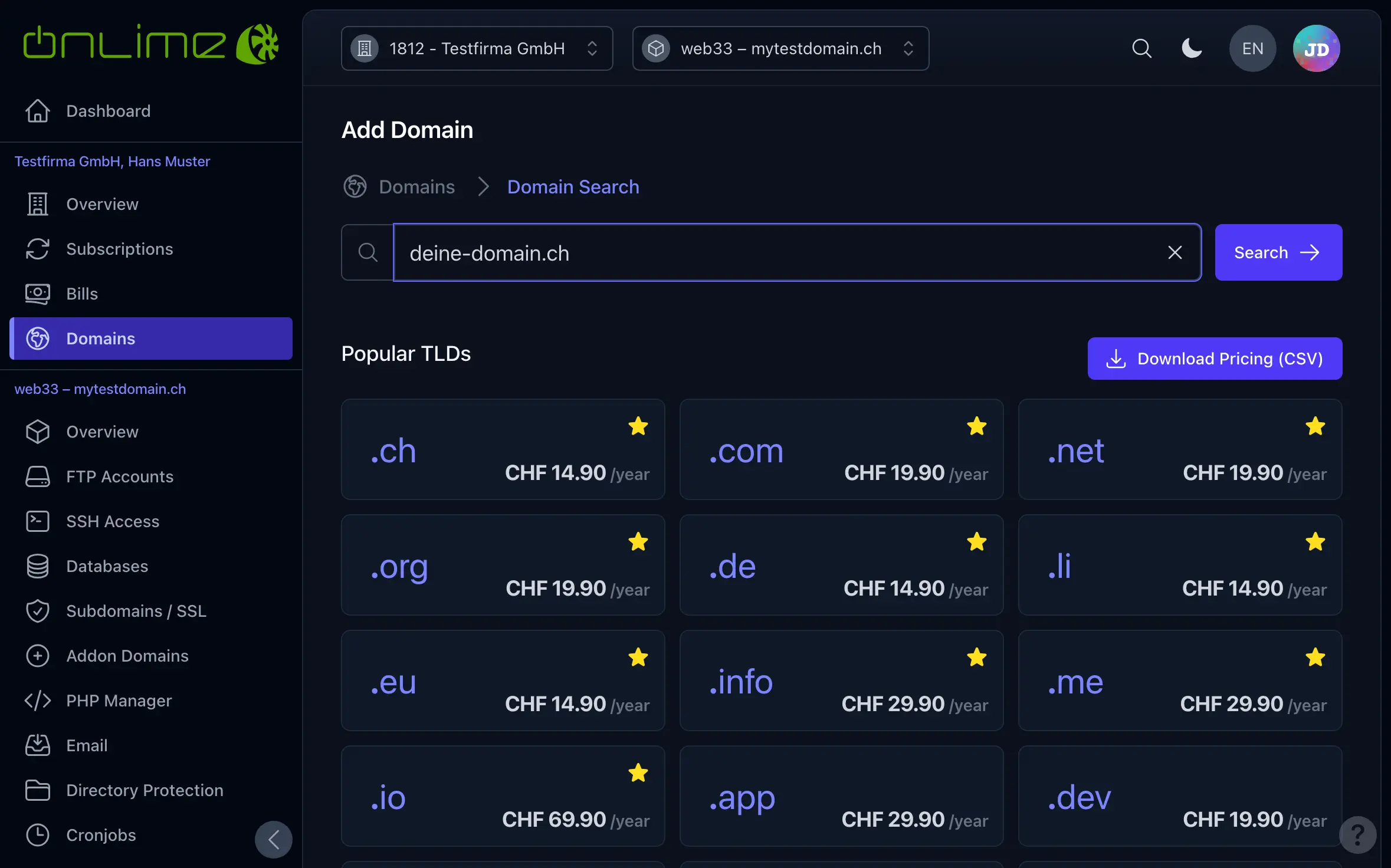 Domain search