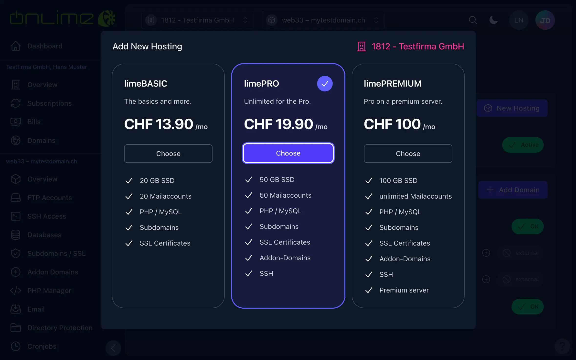 Hosting packages