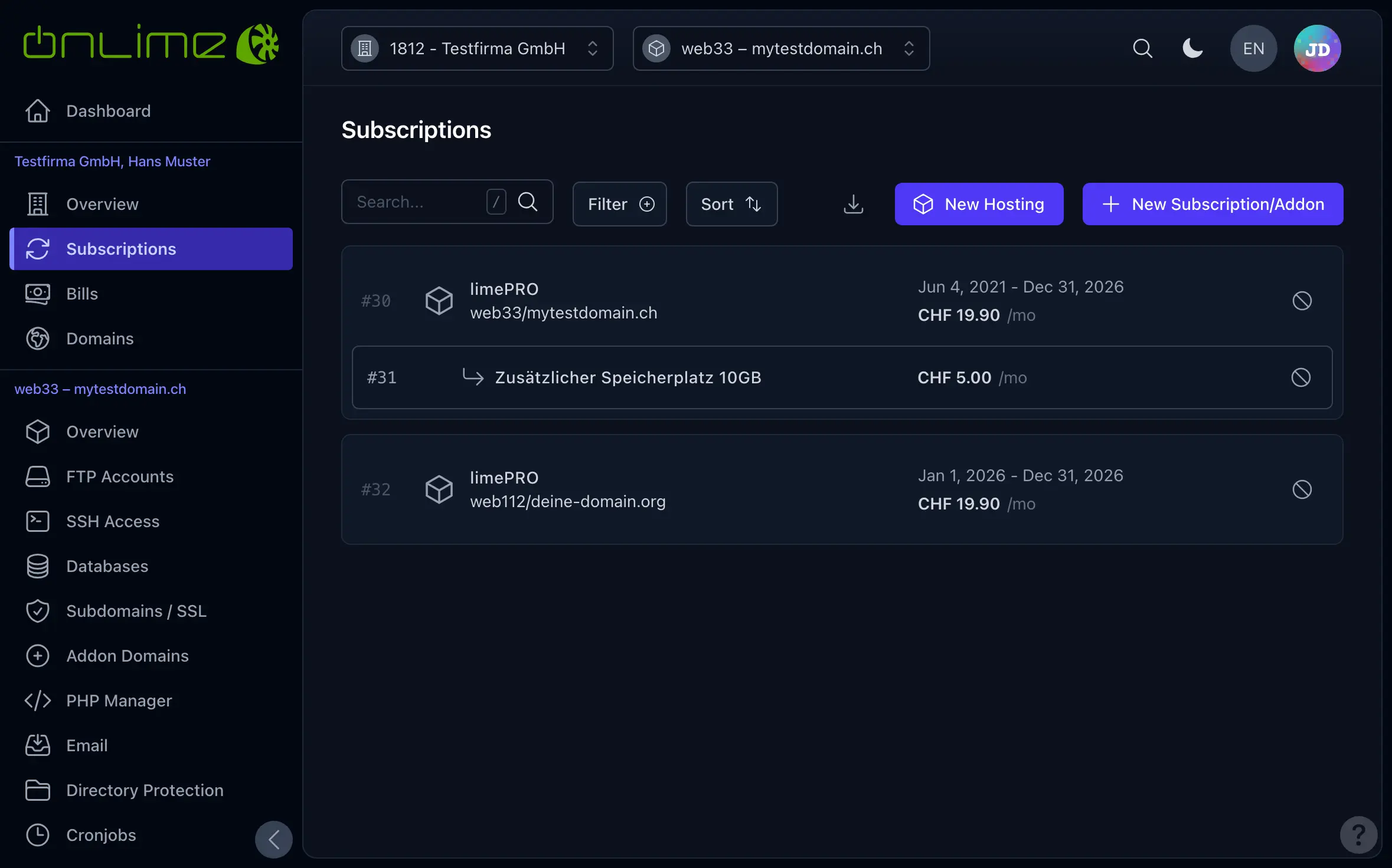 Subscription overview
